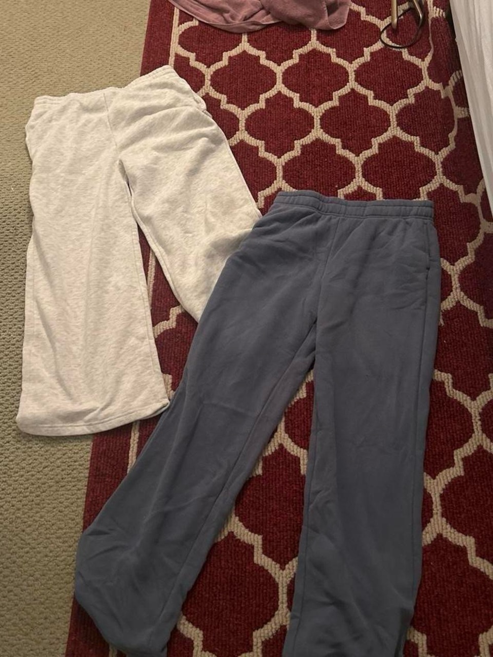 Forever 21 Women's Fleece Joggers - Light Gray & Slate Blue